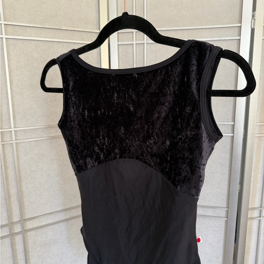 Yumiko Black Velvet Top Leotard